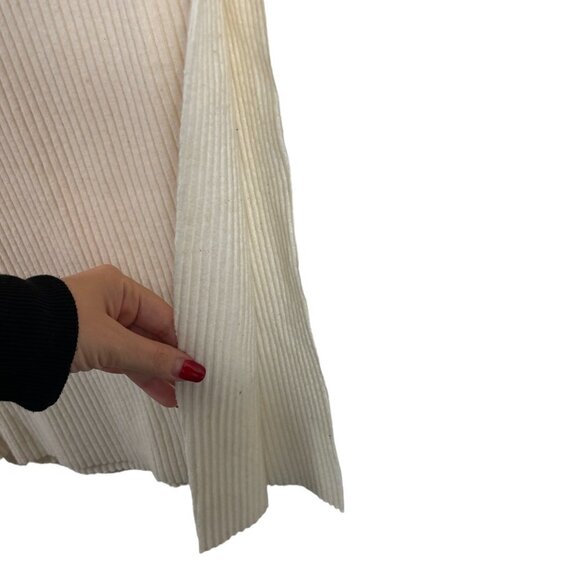 NWT Joah Brown Ribbed Side Slit Midi Skirt Natural Cream Size S/M - Picture 6 of 8